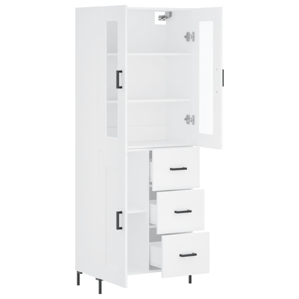 Highboard White 69,5x34x180 cm Engineered Wood