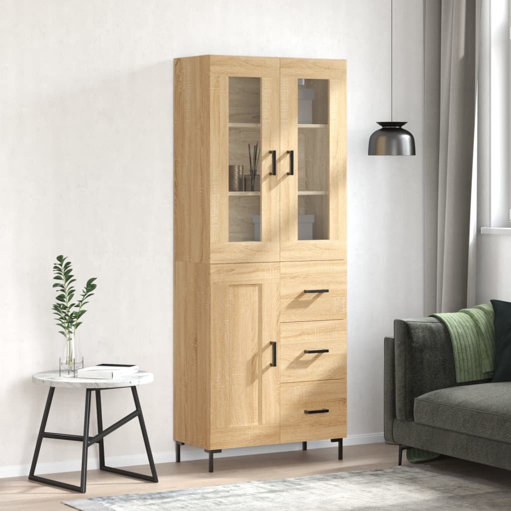 Highboard Sonoma Oak 69,5x34x180 cm Engineered Wood
