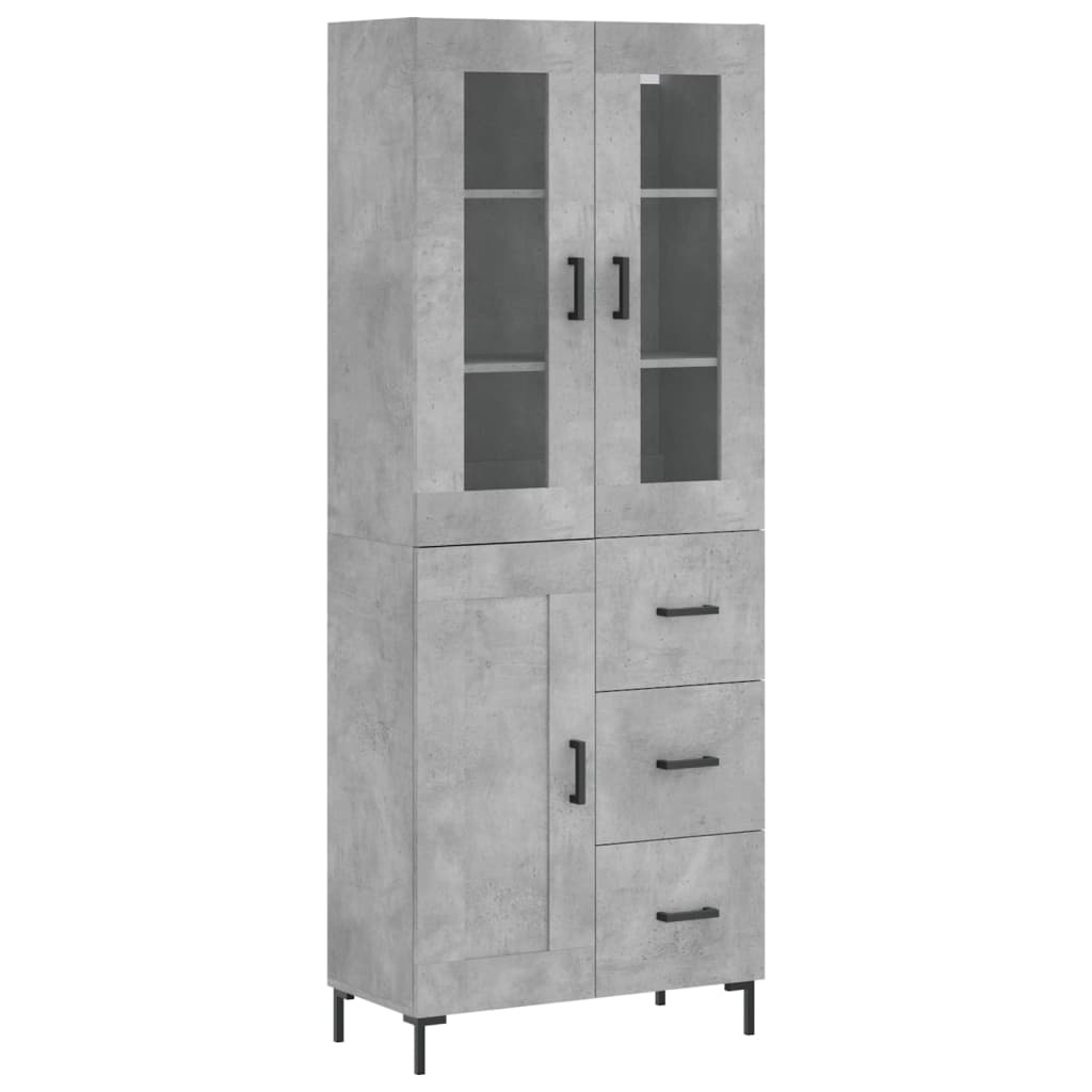 Highboard Concrete Grey 69,5x34x180 cm Engineered Wood