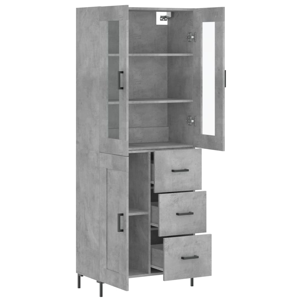 Highboard Concrete Grey 69,5x34x180 cm Engineered Wood