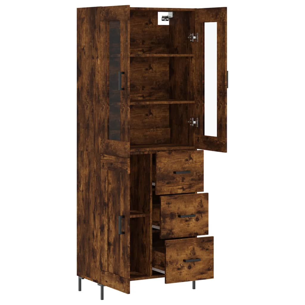 Highboard Smoked Oak 69,5x34x180 cm Engineered Wood
