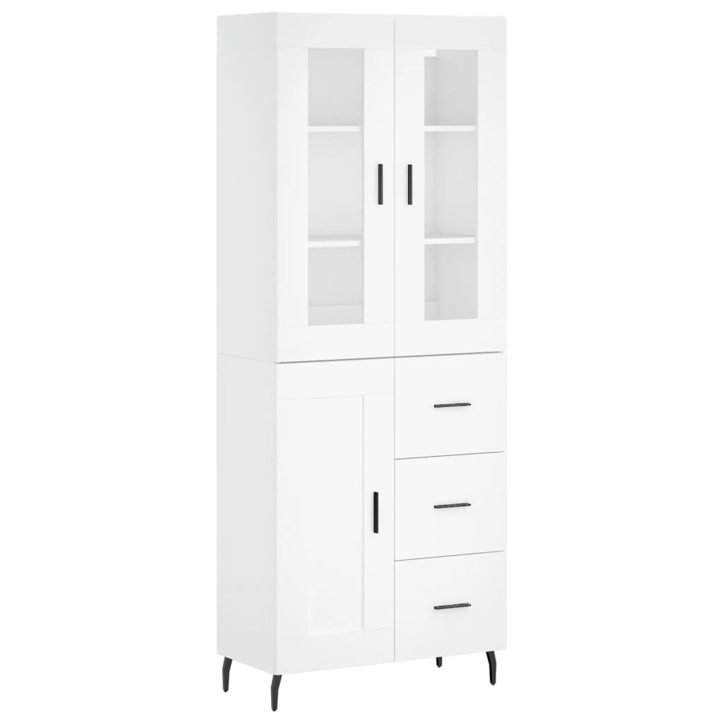Highboard White 69,5x34x180 cm Engineered Wood