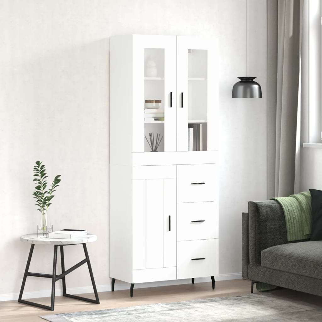 vidaXL Highboard White 69.5x34x180 cm Engineered Wood