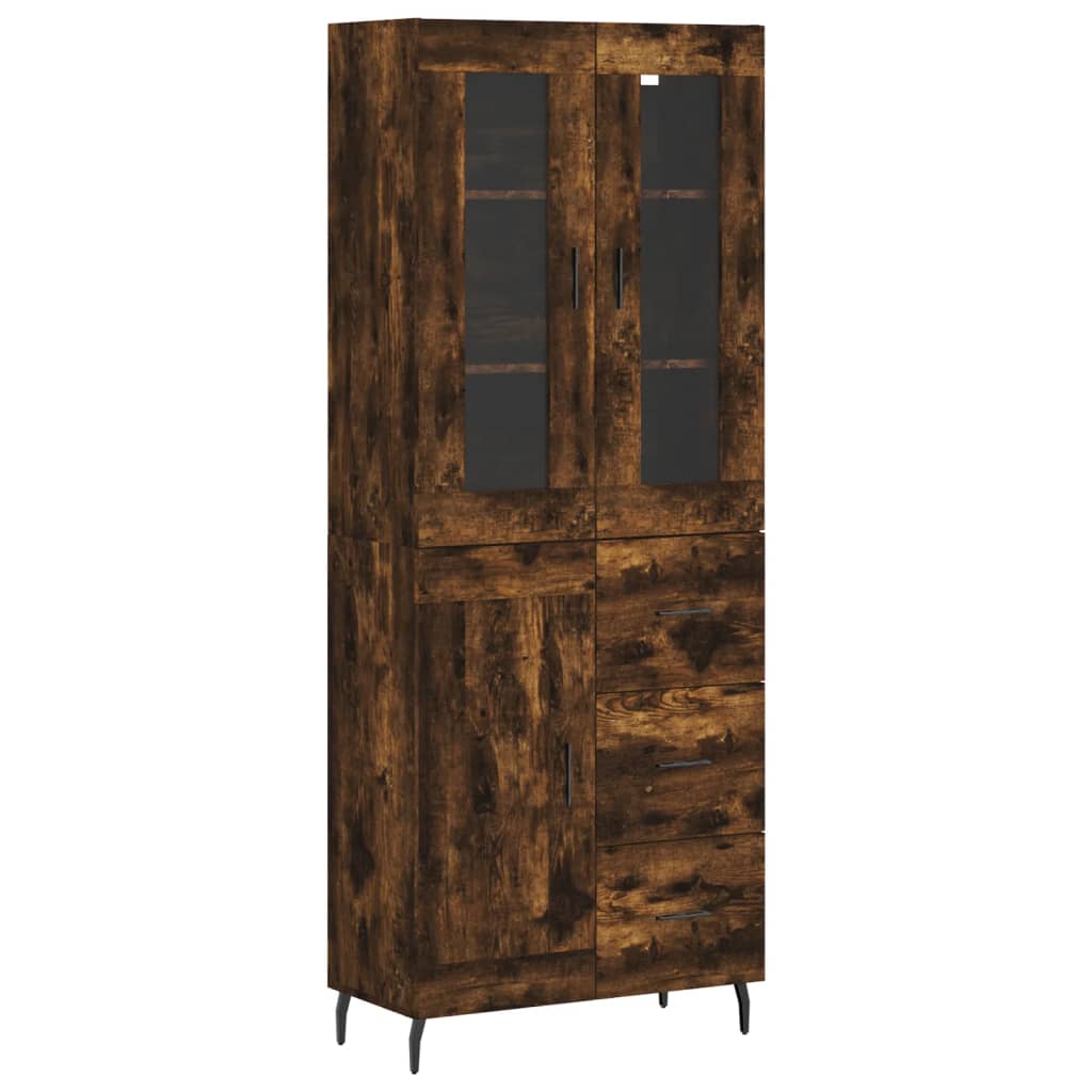 Highboard Smoked Oak 69,5x34x180 cm Engineered Wood