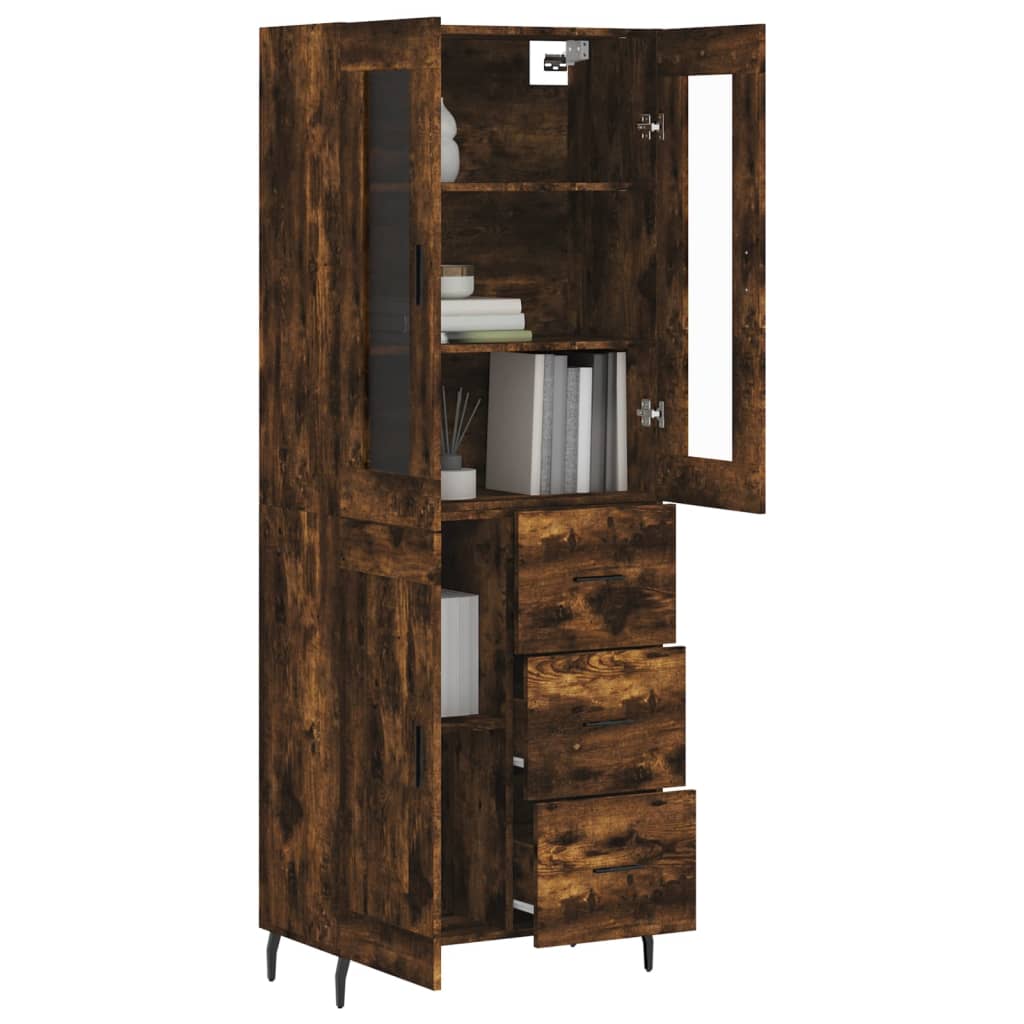 Highboard Smoked Oak 69.5x34x180 cm Engineered Wood