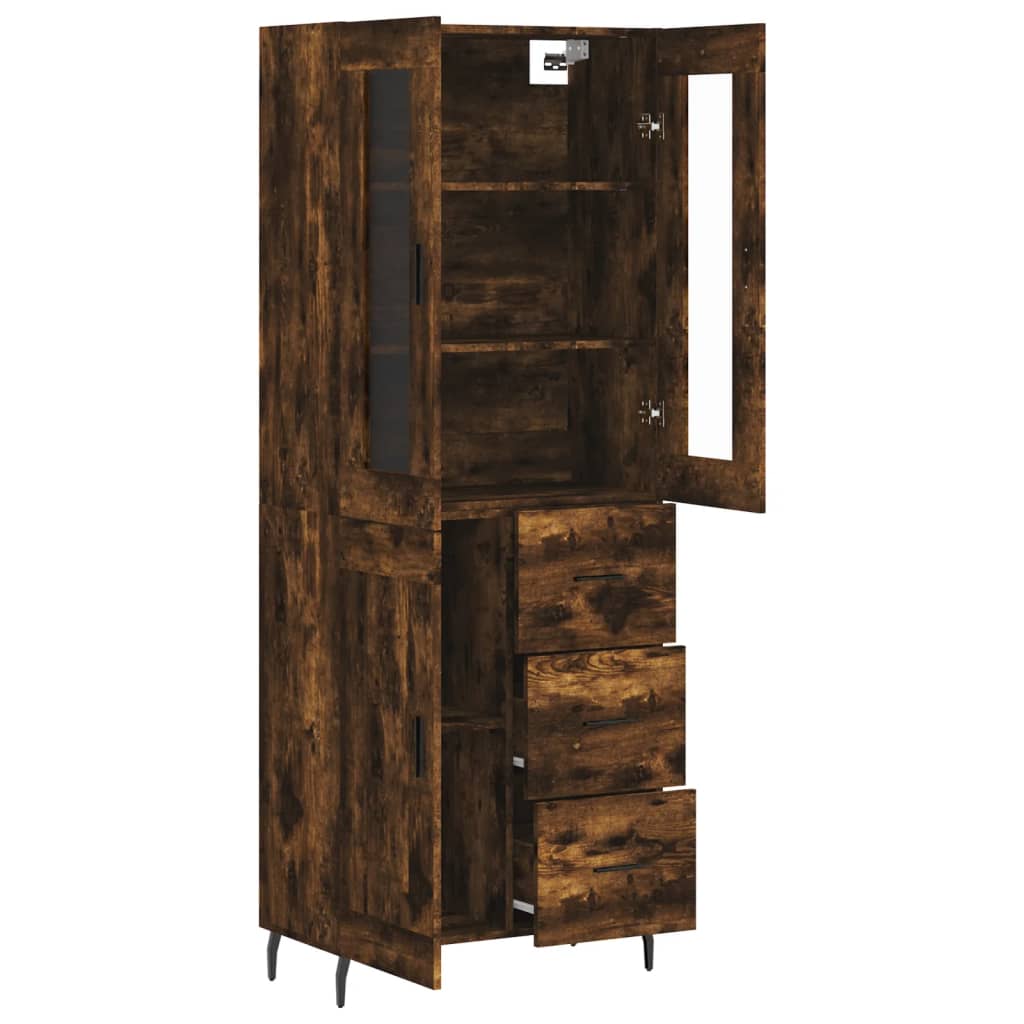 Highboard Smoked Oak 69,5x34x180 cm Engineered Wood