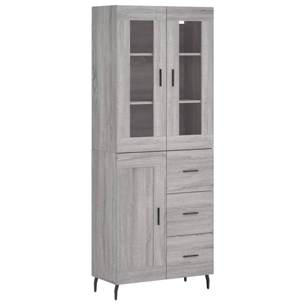 Highboard Grey Sonoma 69,5x34x180 cm Engineered Wood