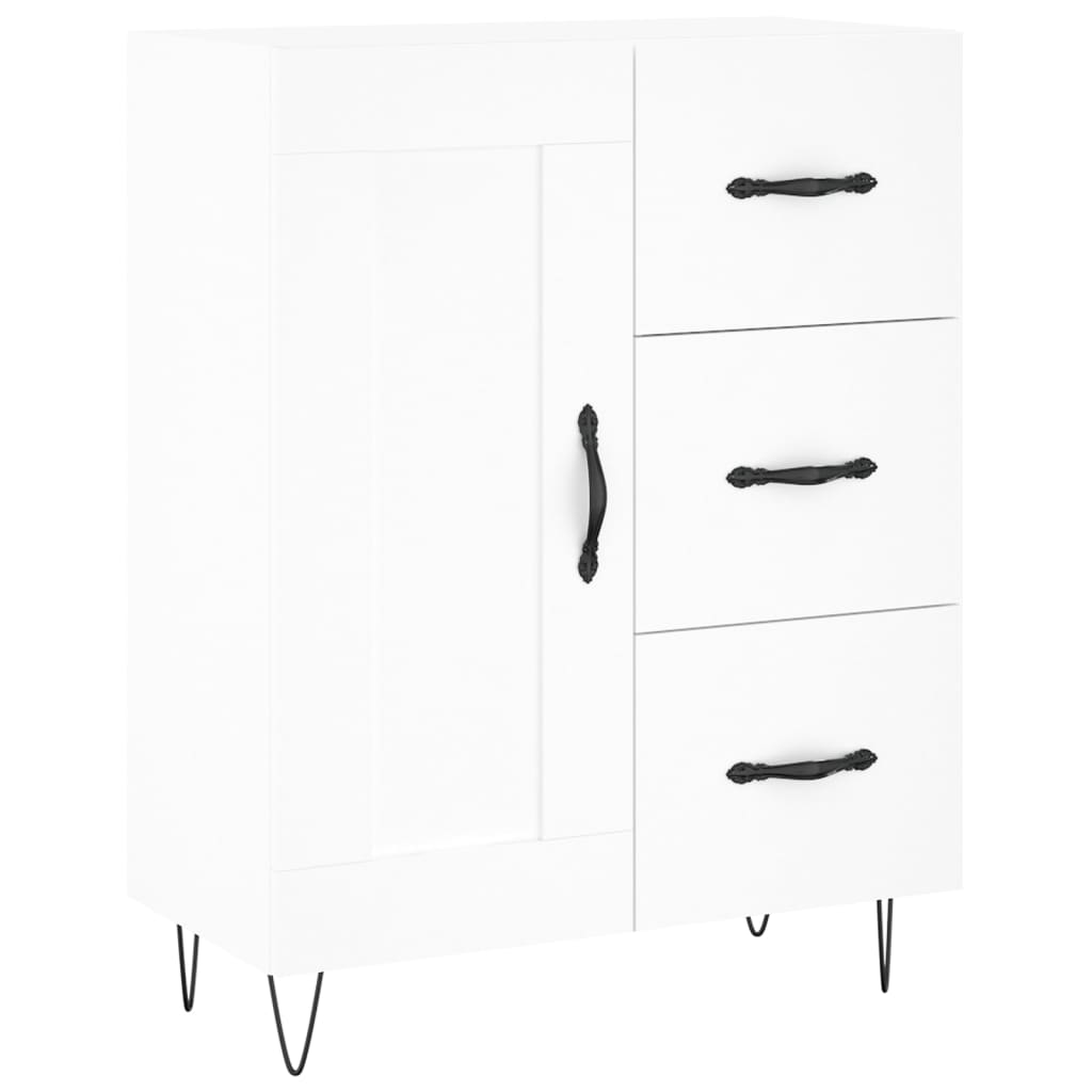 Highboard White 69,5x34x180 cm Engineered Wood