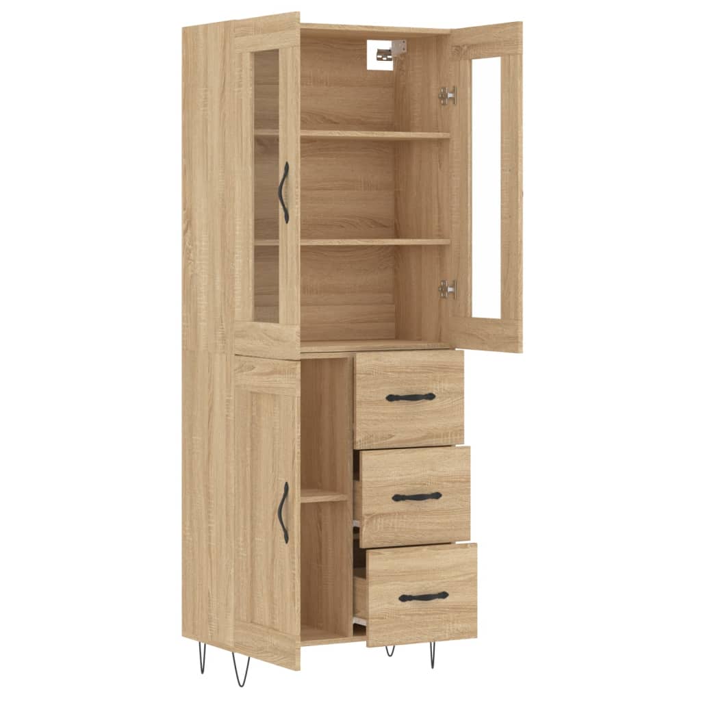 Highboard Sonoma Oak 69,5x34x180 cm Engineered Wood
