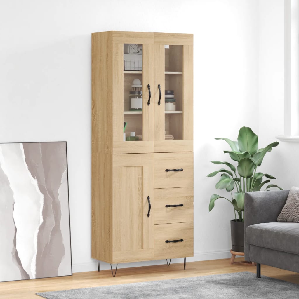 Highboard Sonoma Oak 69,5x34x180 cm Engineered Wood