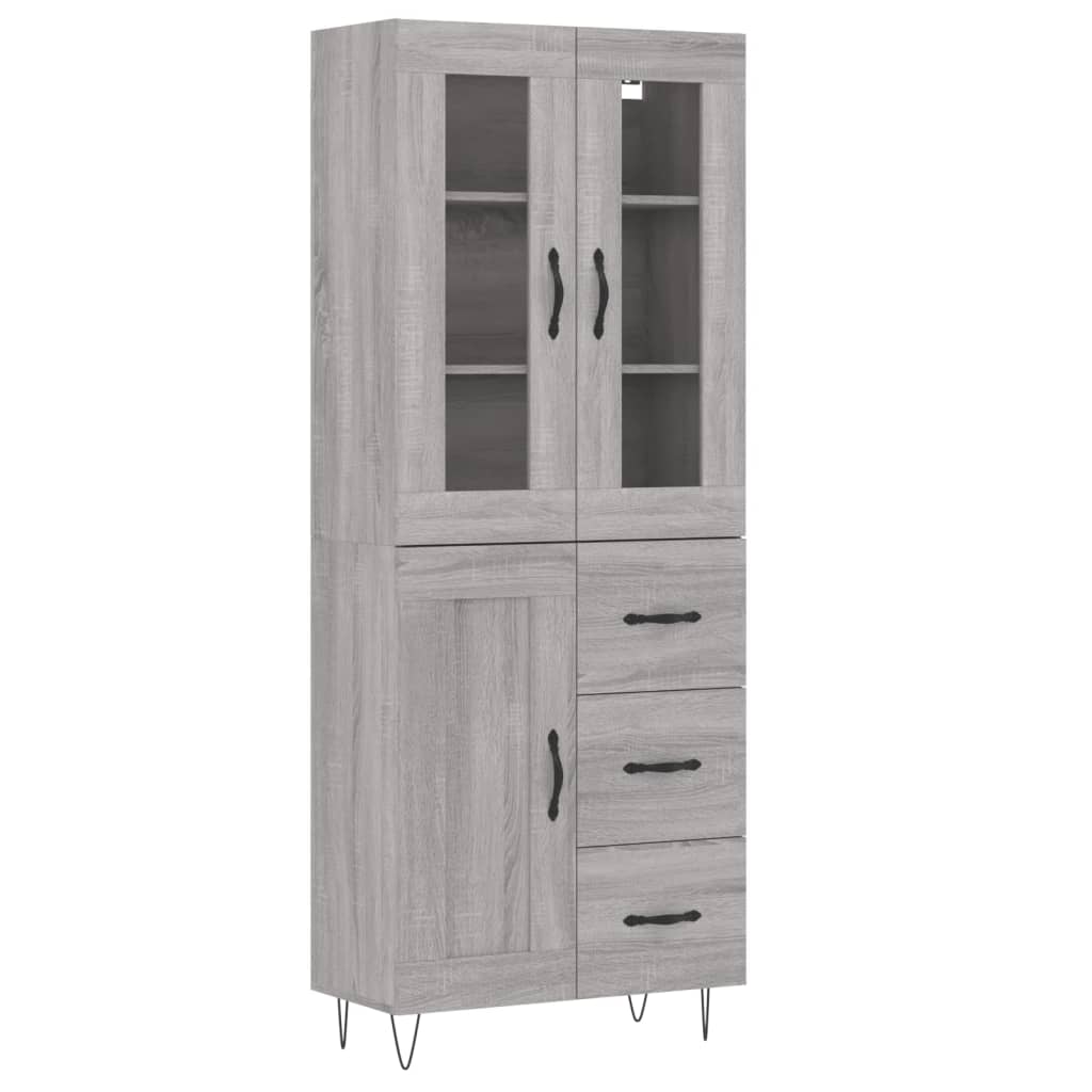 Highboard Grey Sonoma 69,5x34x180 cm Engineered Wood