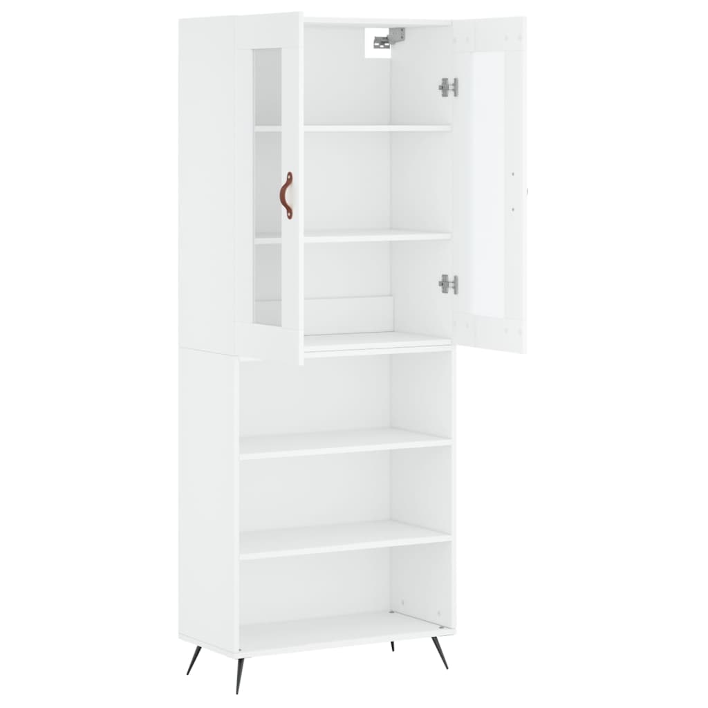 Highboard White 69,5x34x180 cm Engineered Wood