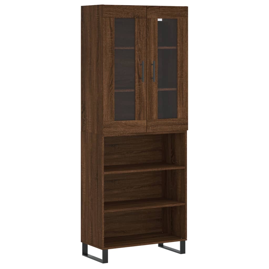 vidaXL Highboard Brown Oak 69.5x34x180 cm Engineered Wood