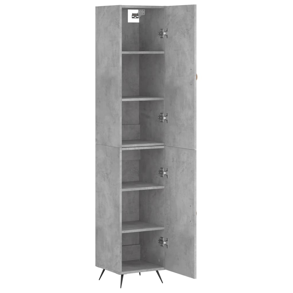Highboard Concrete Grey 34.5x34x180 cm Engineered Wood