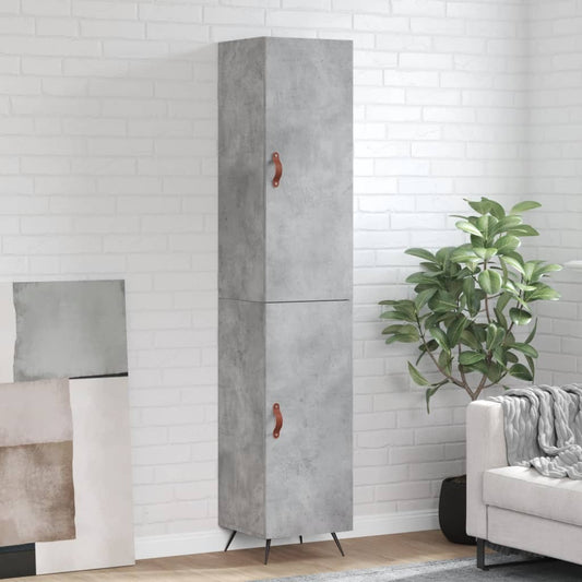 Highboard Concrete Grey 34.5x34x180 cm Engineered Wood