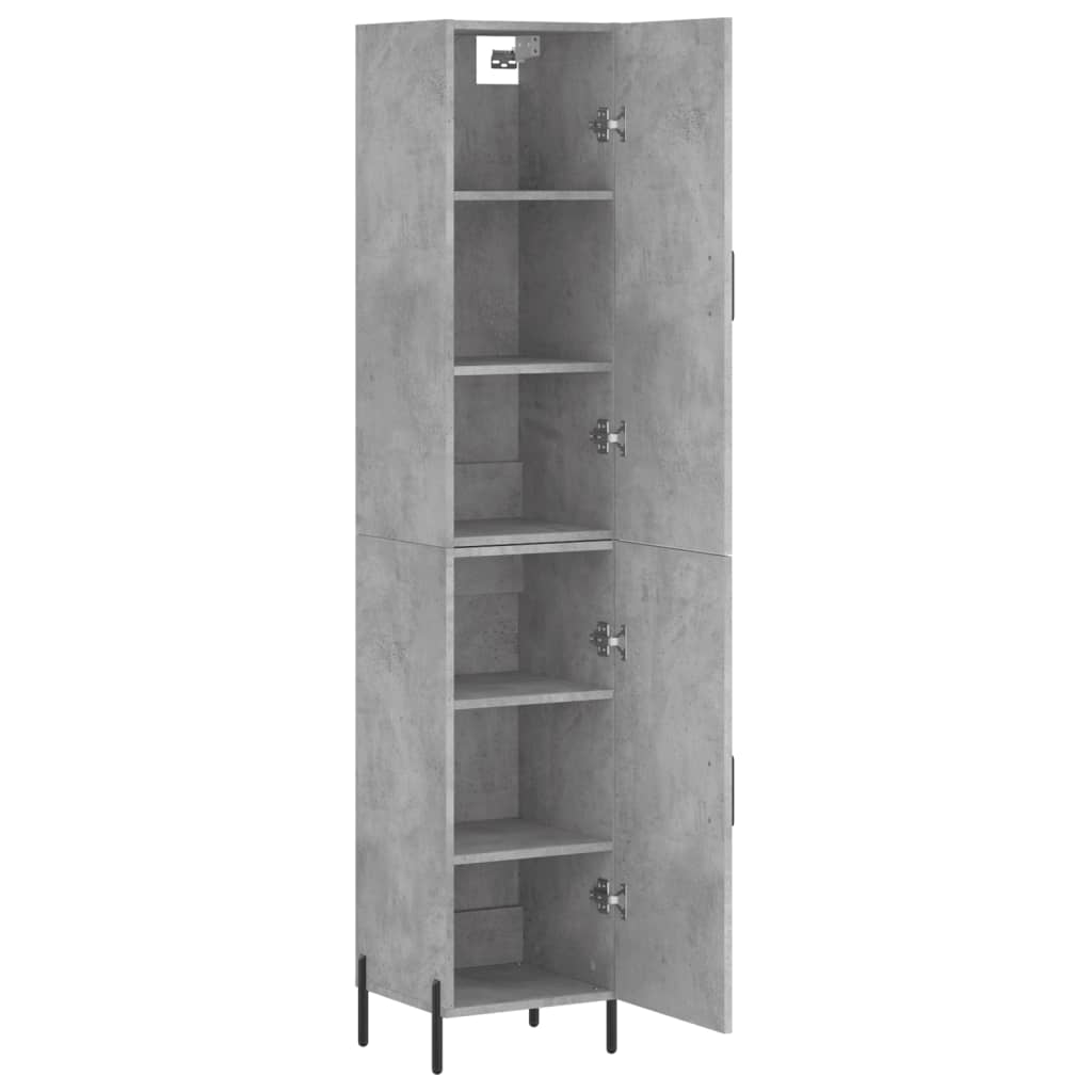 Highboard Concrete Grey 34.5x34x180 cm Engineered Wood