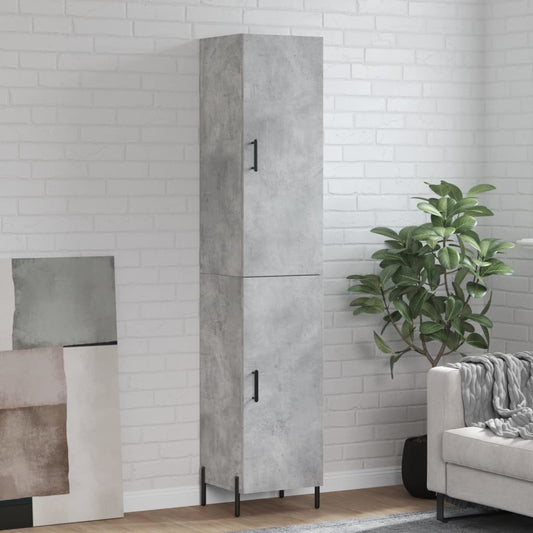 Highboard Concrete Grey 34.5x34x180 cm Engineered Wood
