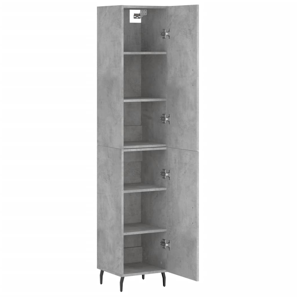 Highboard Concrete Grey 34.5x34x180 cm Engineered Wood