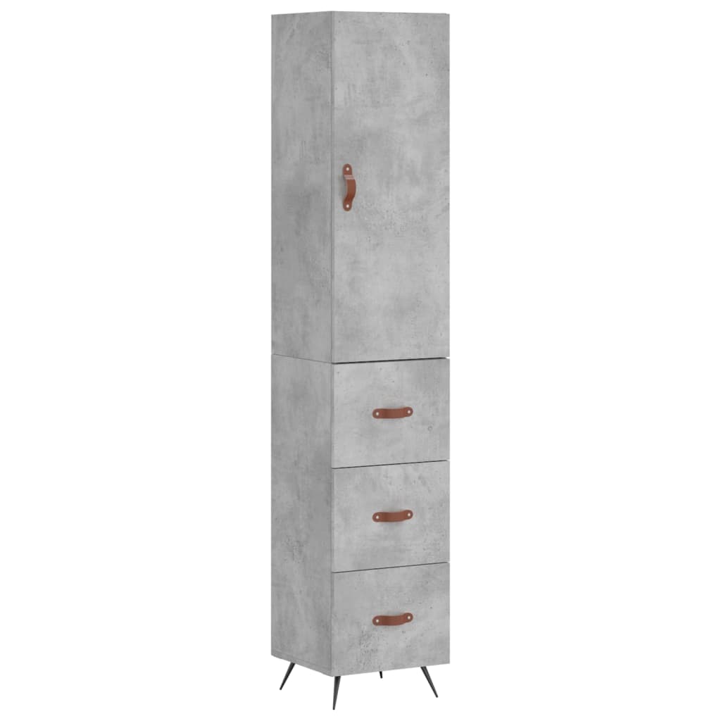 Highboard Concrete Grey 34,5x34x180 cm Engineered Wood