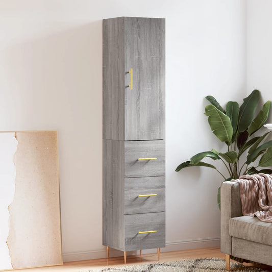 Highboard Grey Sonoma 34,5x34x180 cm Engineered Wood