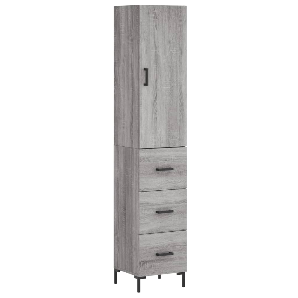 Highboard Grey Sonoma 34,5x34x180 cm Engineered Wood