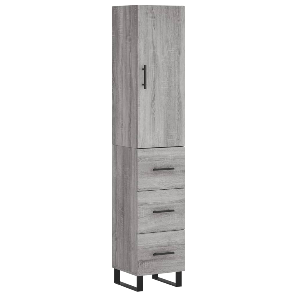 Highboard Grey Sonoma 34,5x34x180 cm Engineered Wood