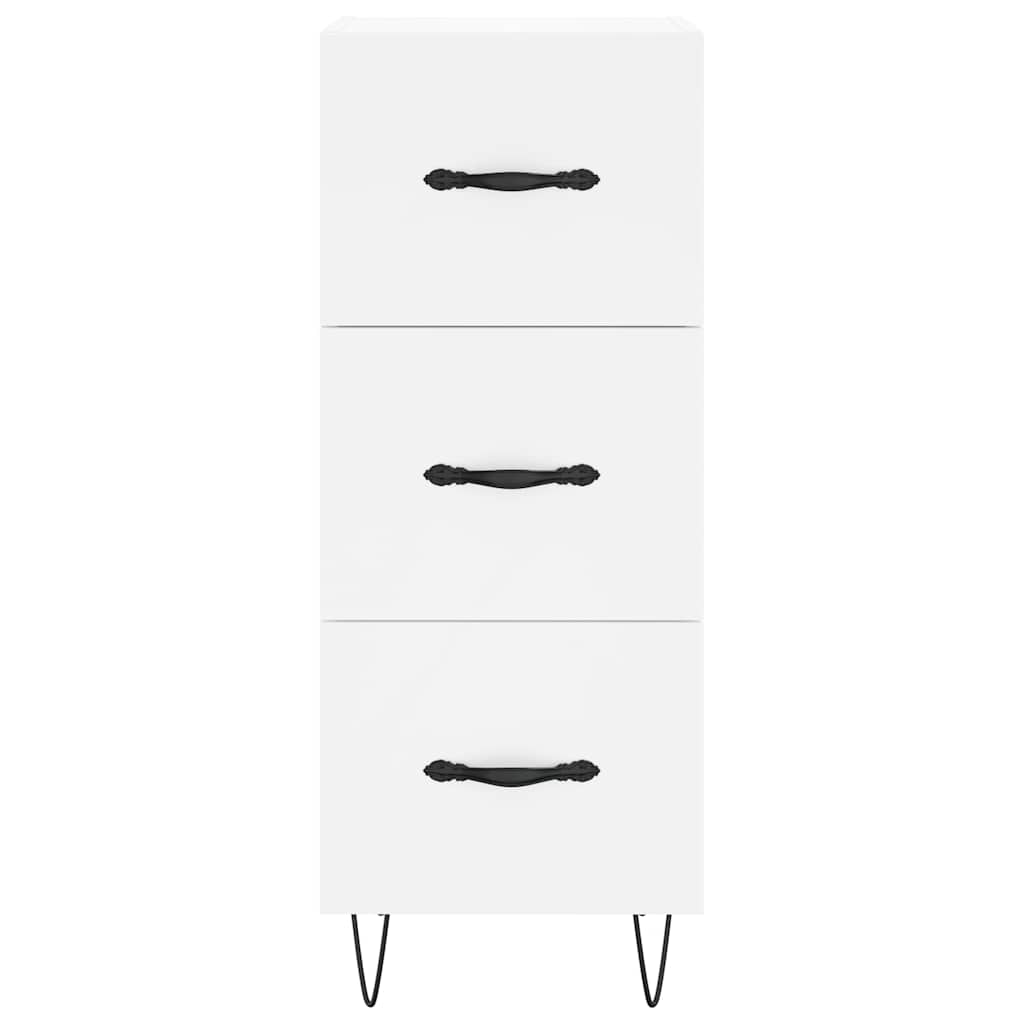 Highboard White 34.5x34x180 cm Engineered Wood
