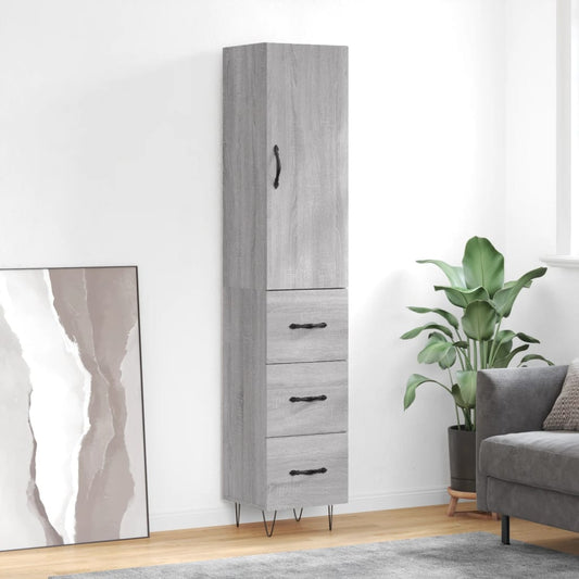 Highboard Grey Sonoma 34,5x34x180 cm Engineered Wood