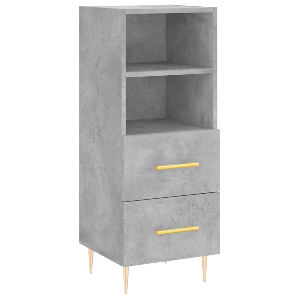 Highboard Concrete Grey 34,5x34x180 cm Engineered Wood