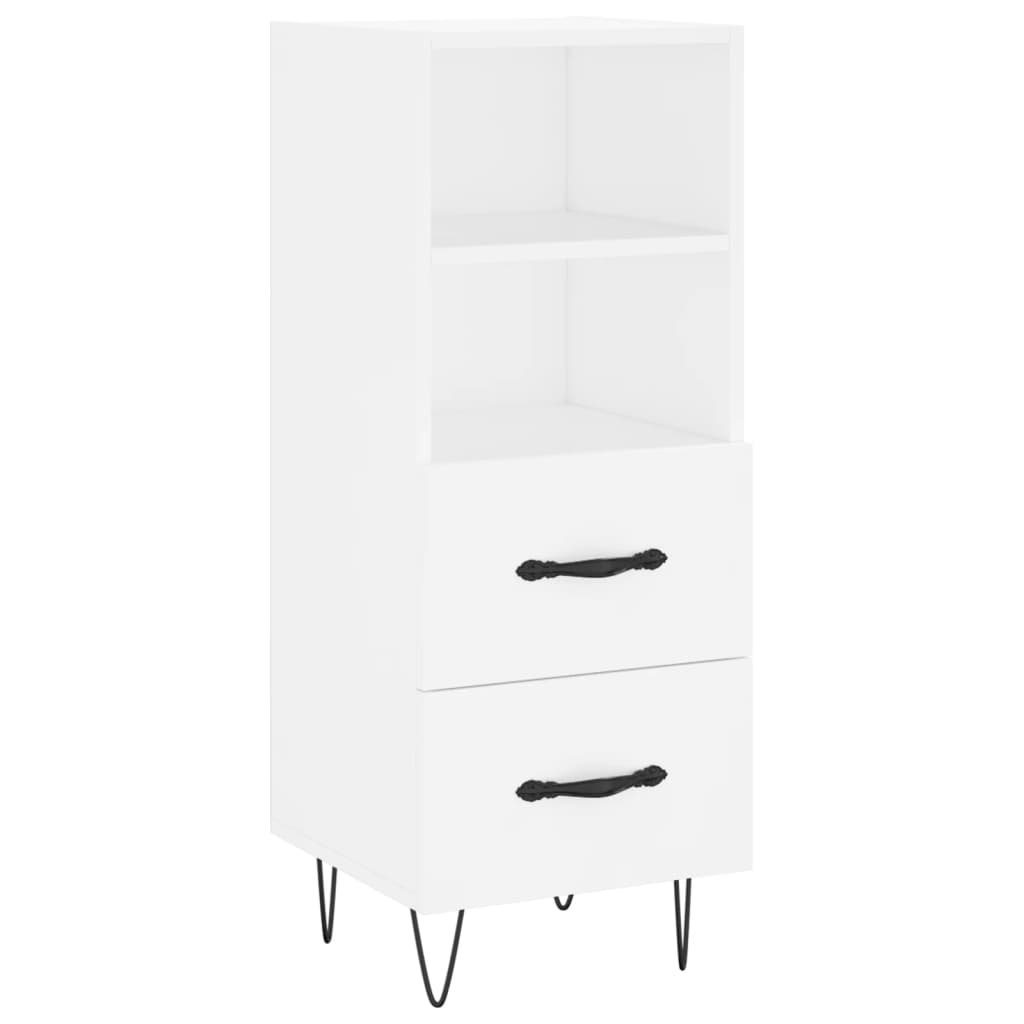 Highboard White 34.5x34x180 cm Engineered Wood
