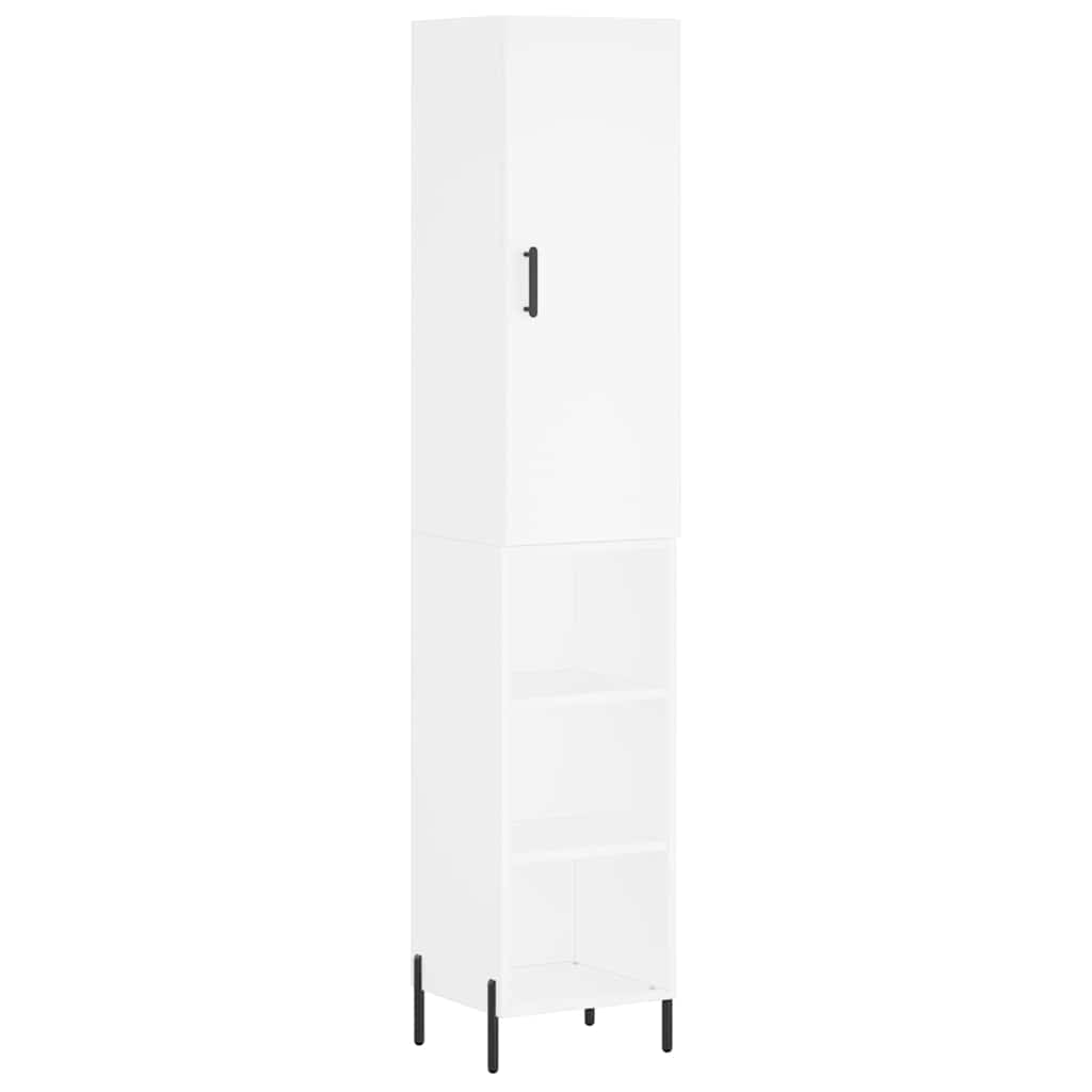 Highboard White 34.5x34x180 cm Engineered Wood