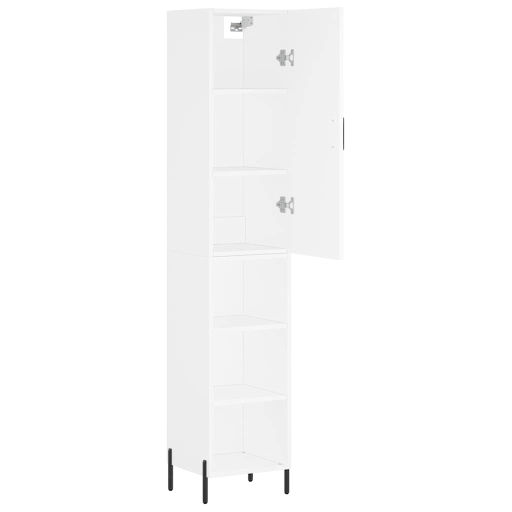 Highboard White 34.5x34x180 cm Engineered Wood