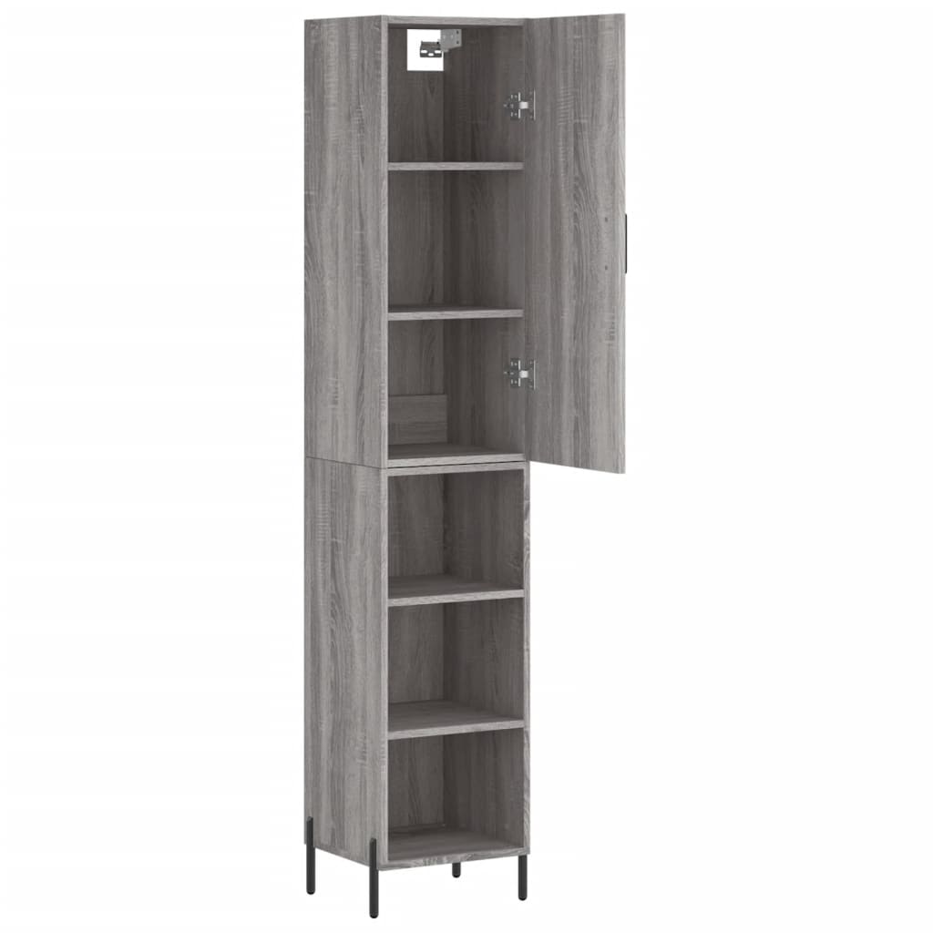Highboard Grey Sonoma 34,5x34x180 cm Engineered Wood