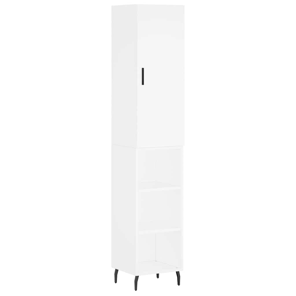 Highboard White 34.5x34x180 cm Engineered Wood