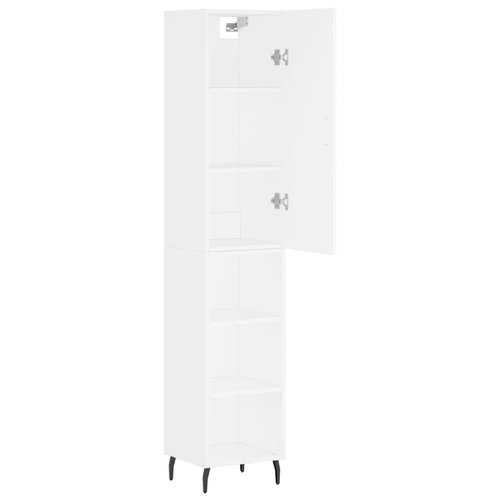 Highboard White 34.5x34x180 cm Engineered Wood