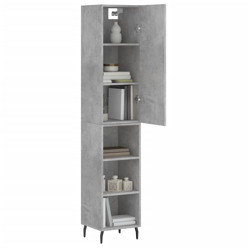 Highboard Concrete Grey 34,5x34x180 cm Engineered Wood