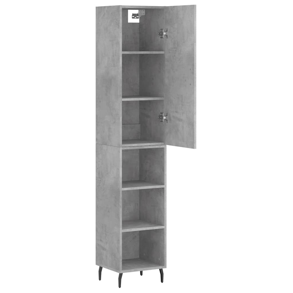 Highboard Concrete Grey 34.5x34x180 cm Engineered Wood