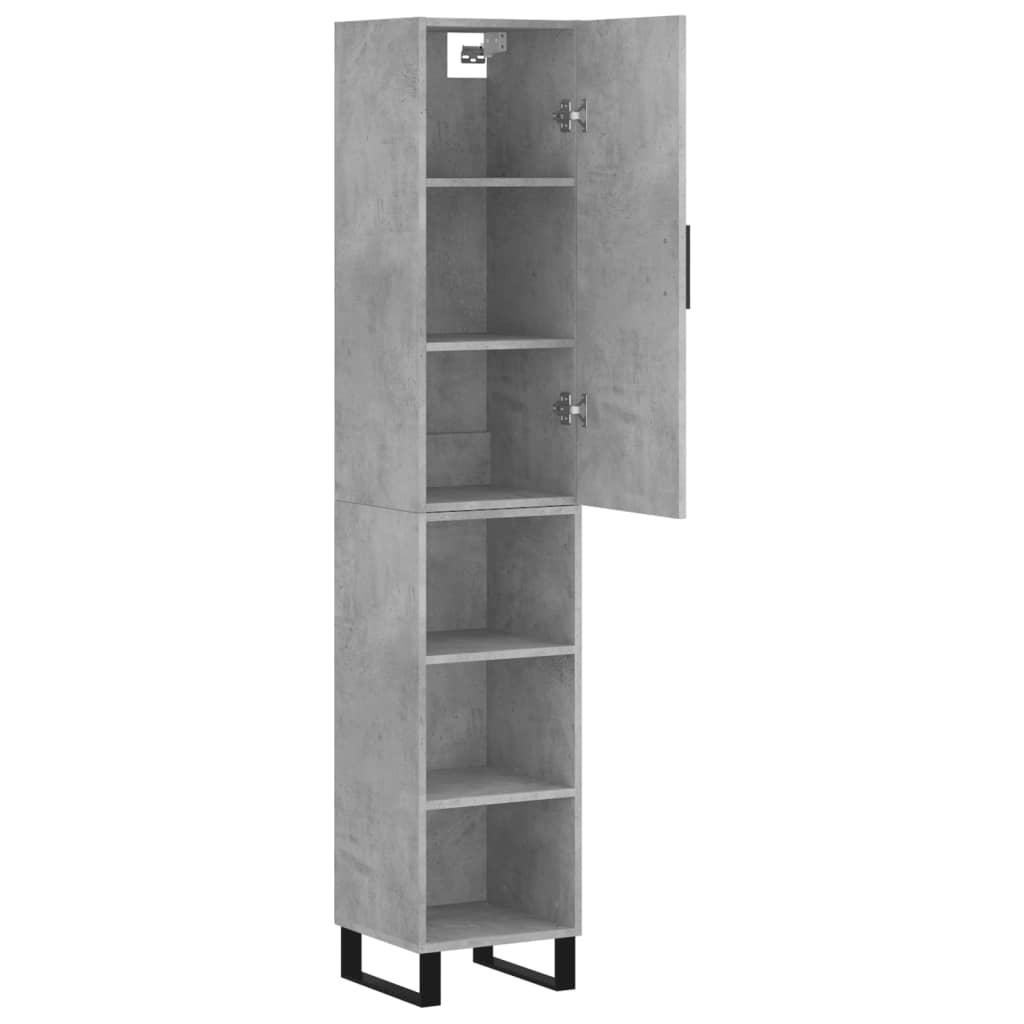 Highboard Concrete Grey 34.5x34x180 cm Engineered Wood