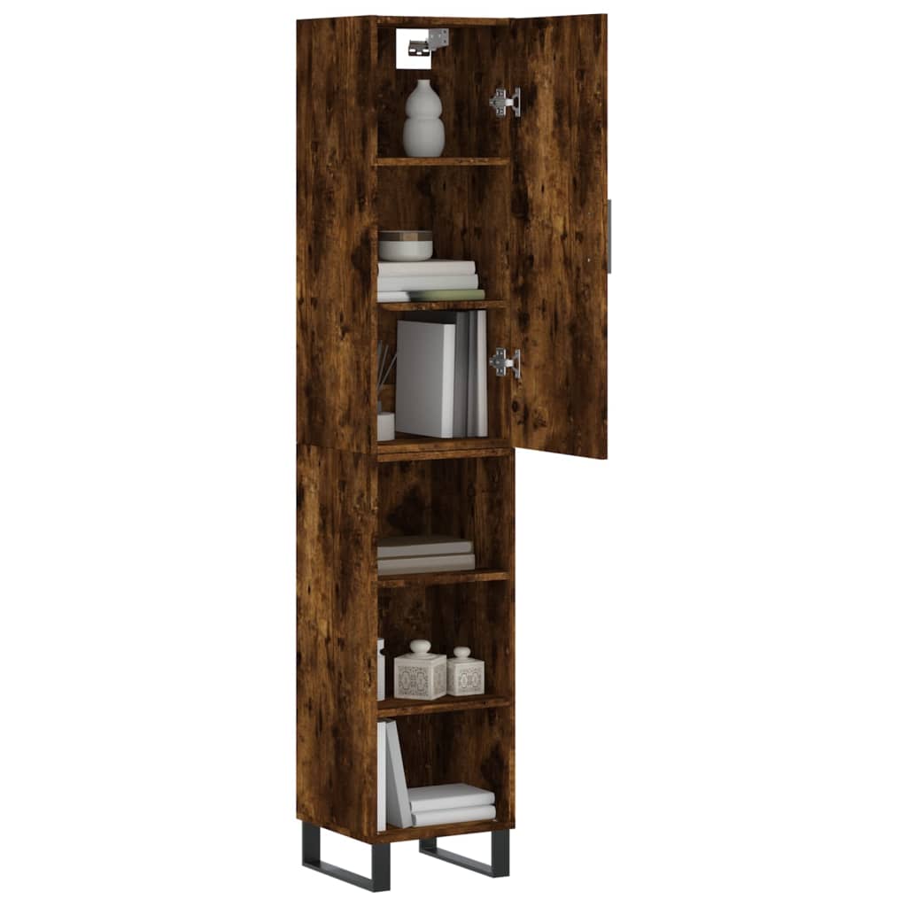 Highboard Smoked Oak 34.5x34x180 cm Engineered Wood