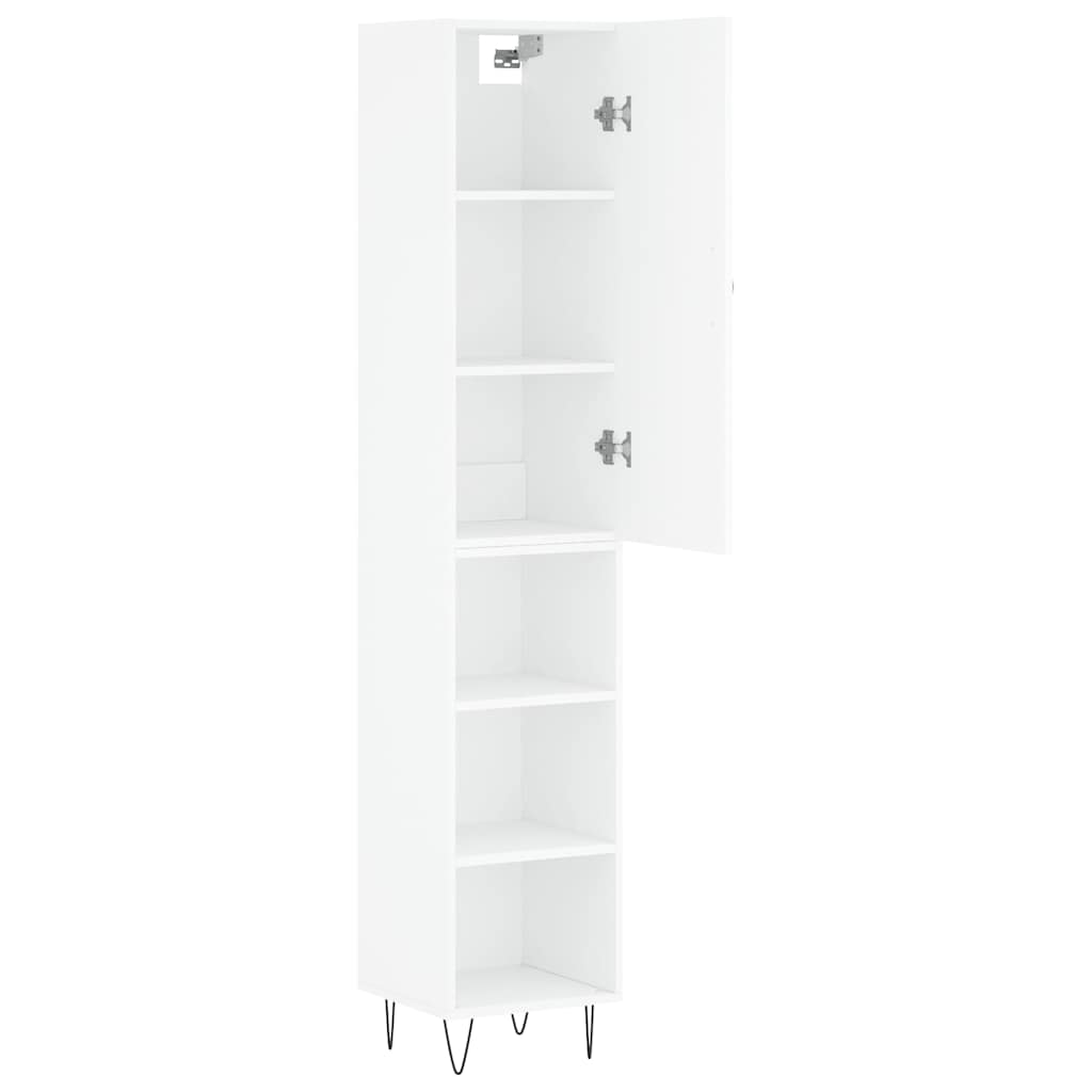 Highboard White 34.5x34x180 cm Engineered Wood