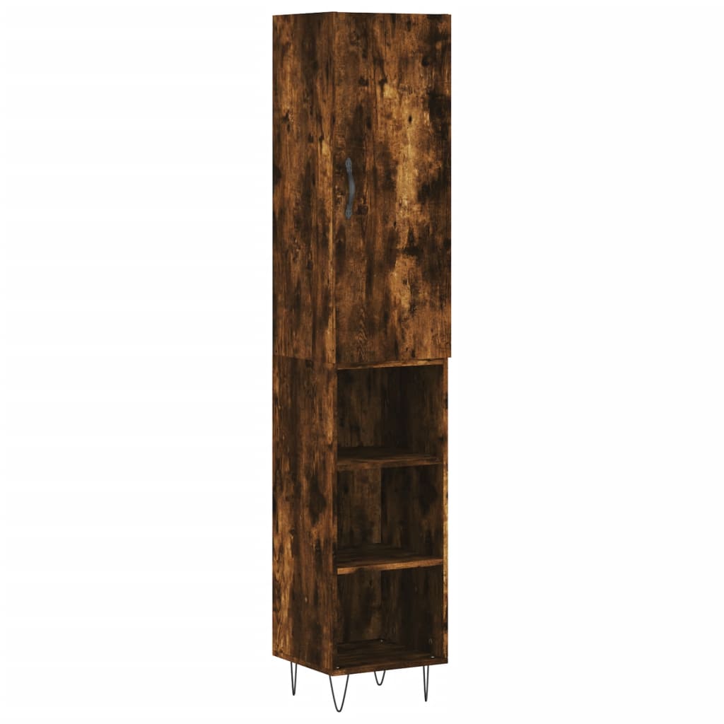 Highboard Smoked Oak 34.5x34x180 cm Engineered Wood