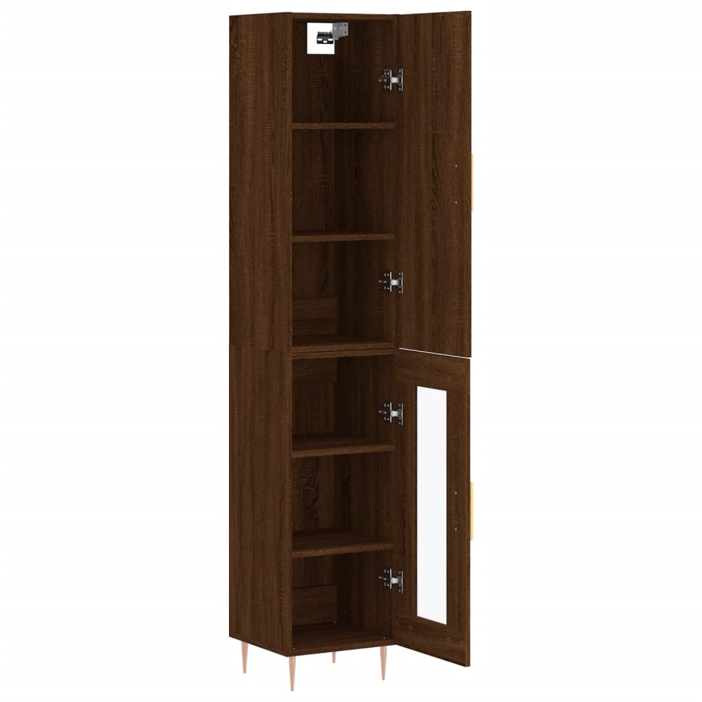 vidaXL Highboard Brown Oak 34.5x34x180 cm Engineered Wood