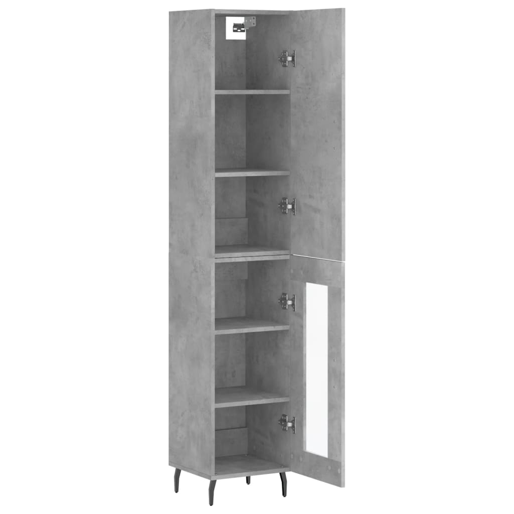 Highboard Concrete Grey 34,5x34x180 cm Engineered Wood