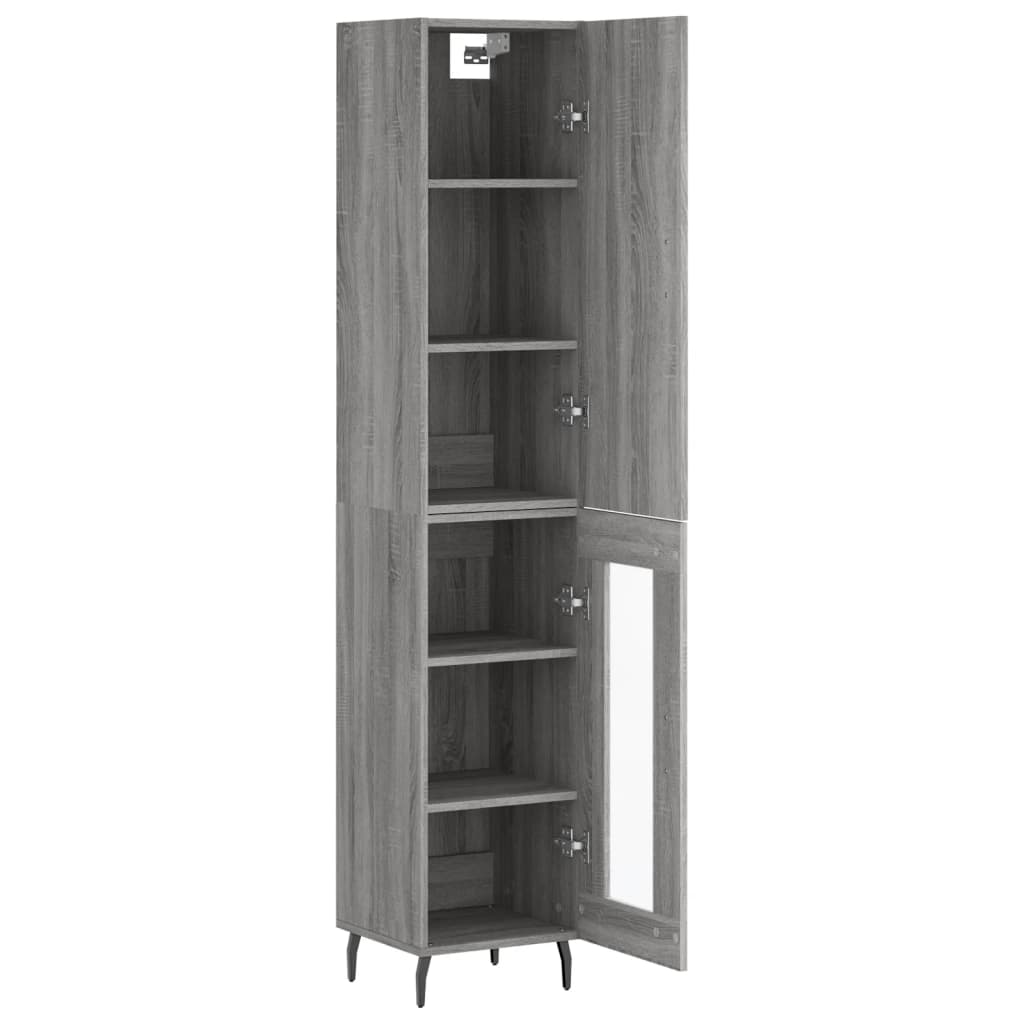 Highboard Grey Sonoma 34,5x34x180 cm Engineered Wood