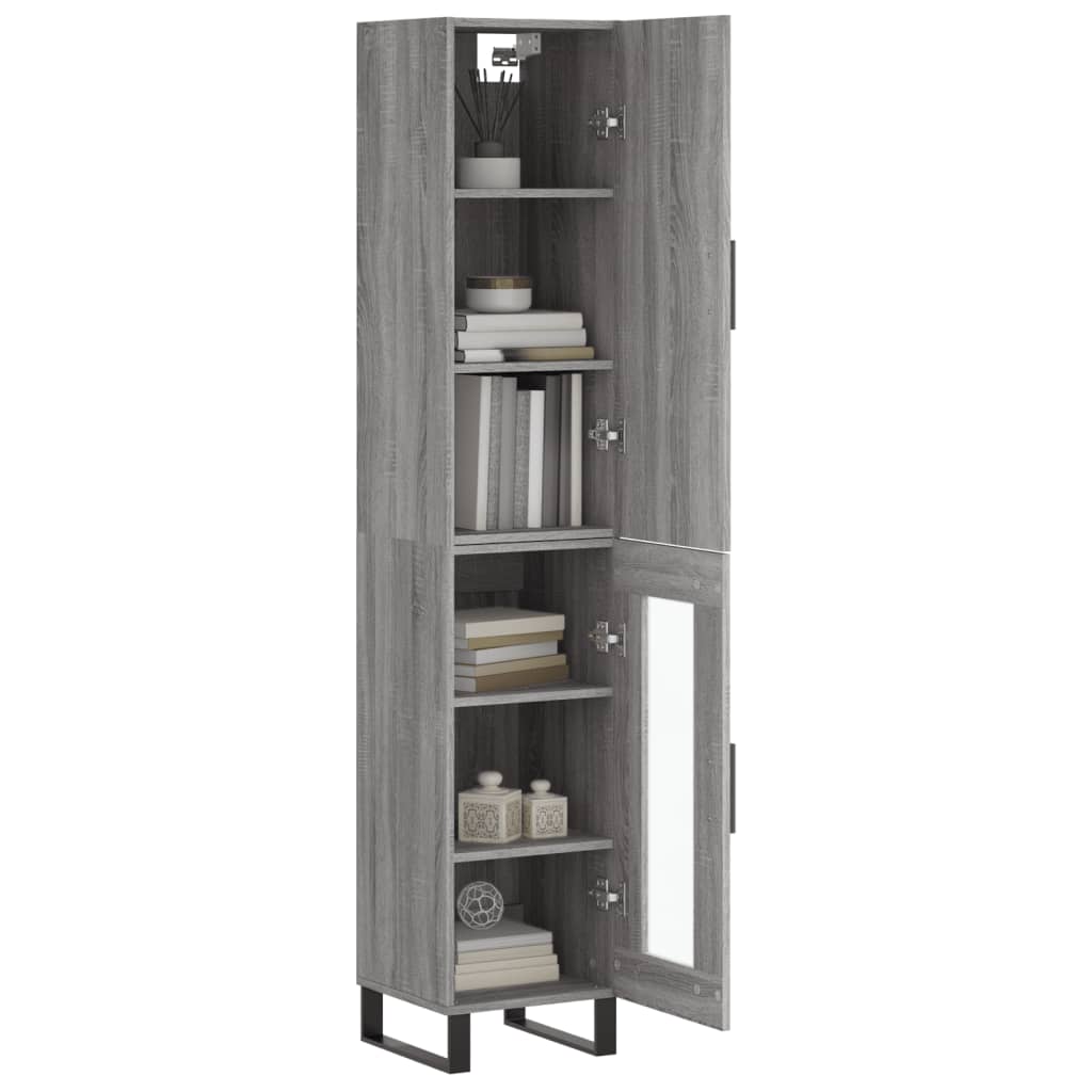 vidaXL Highboard Grey Sonoma 34.5x34x180 cm Engineered Wood