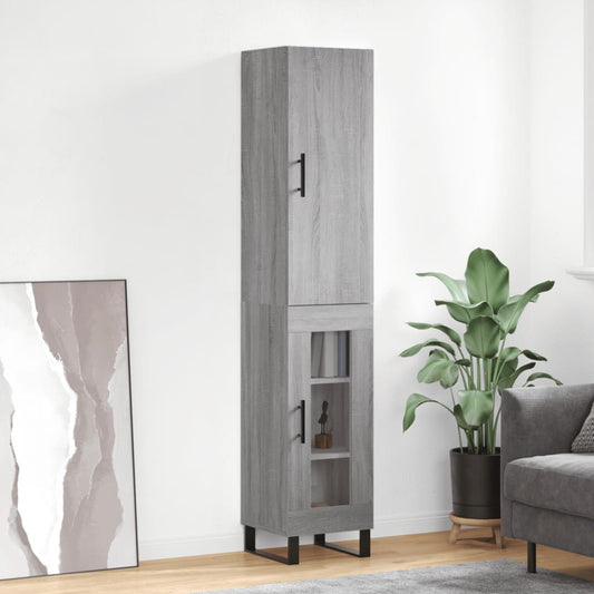 vidaXL Highboard Grey Sonoma 34.5x34x180 cm Engineered Wood