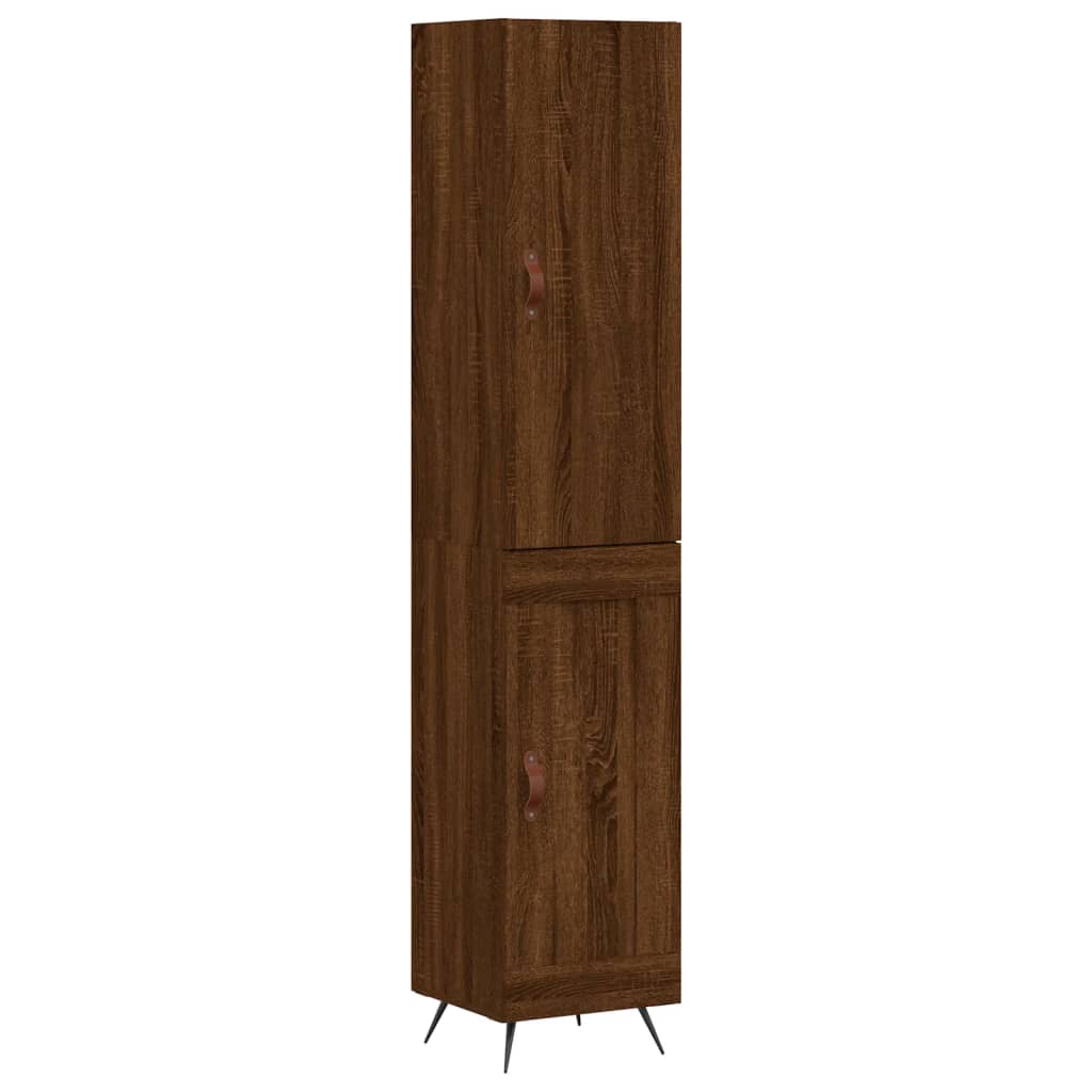 vidaXL Highboard Brown Oak 34.5x34x180 cm Engineered Wood