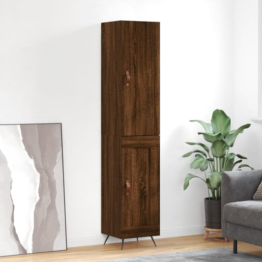 vidaXL Highboard Brown Oak 34.5x34x180 cm Engineered Wood