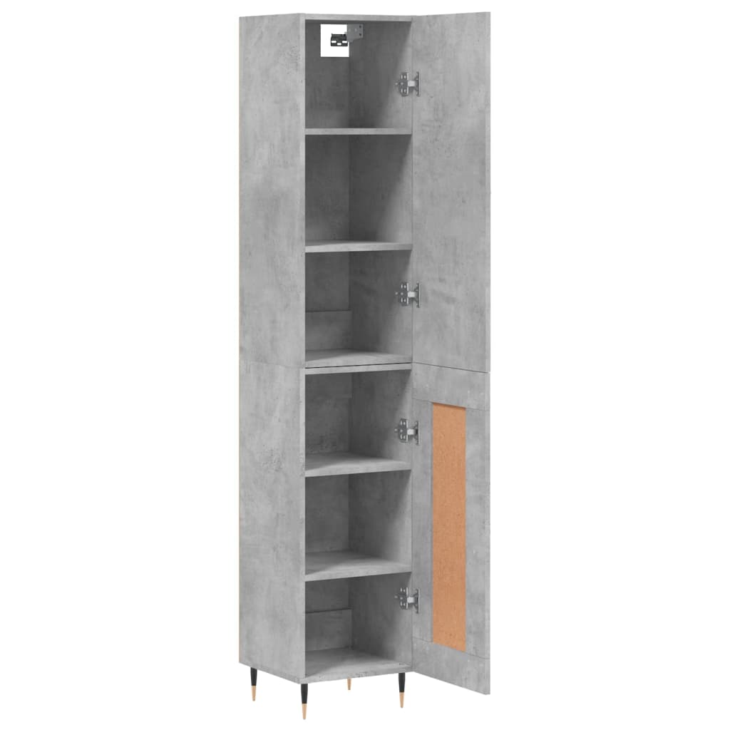 Highboard Concrete Grey 34.5x34x180 cm Engineered Wood