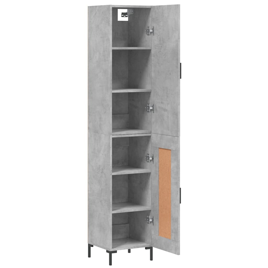 Highboard Concrete Grey 34,5x34x180 cm Engineered Wood